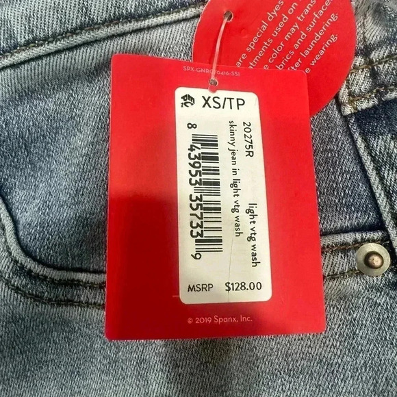 SPANX Ankle Skinny Jeans Light Vintage Wash NWT XS Jeggings - Picture 6 of 8